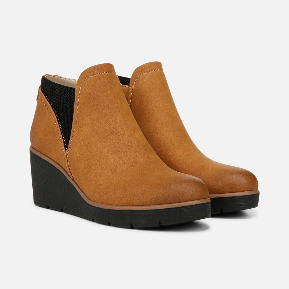 Naturalizer SOUL Affirm Weather Resistant Ankle Booties - Light Toffee Faux Leather  Naturalizer SOUL Affirm Weather Resistant Ankle Booties - Light Toffee Faux Leather